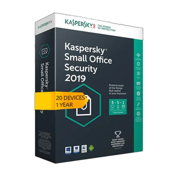 Kaspersky Small Office Security v8 for 20 desktop, 20 mobile, 2 server 1 YEAR EU